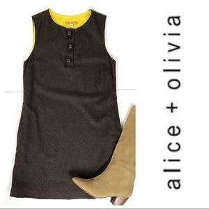 Alice + Olivia Wool Sleeveless Shift Dress Sz XS